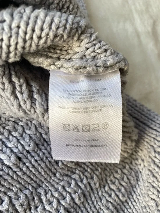 Moth Anthropologie Gray Pointelle Geometric Knit Tank Top Size M Cotton Blend - Picture 3 of 7